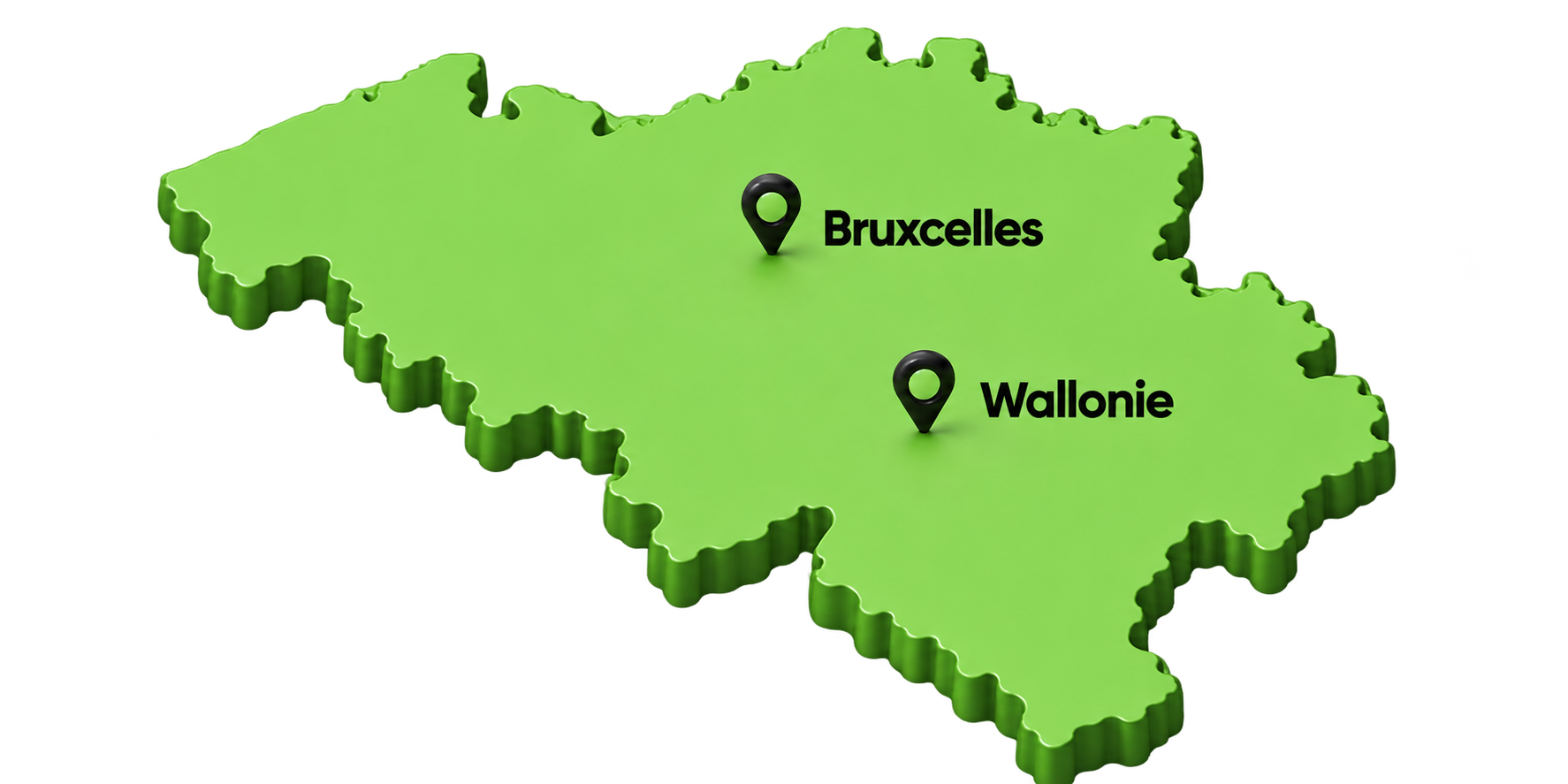 Carte de la Belgique avec repères