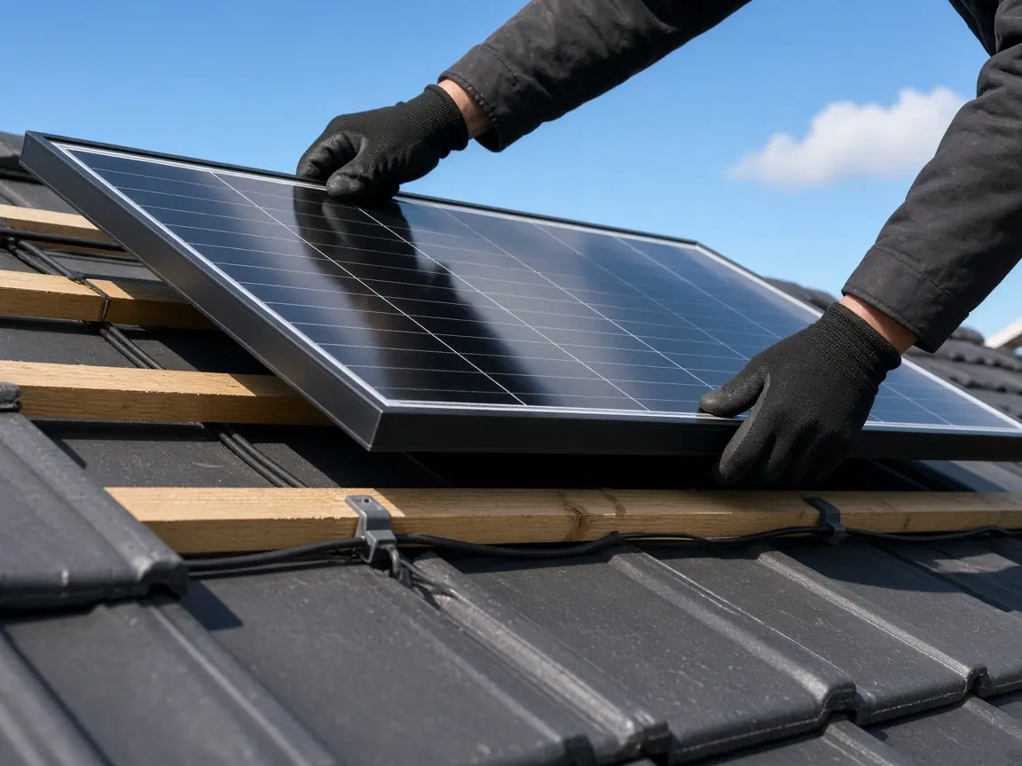 Installation d'un panneau photovoltaïque